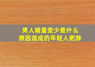 男人精量变少是什么原因造成的年轻人肥胖