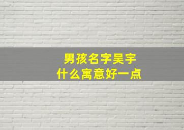 男孩名字吴宇什么寓意好一点