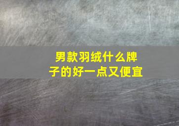 男款羽绒什么牌子的好一点又便宜