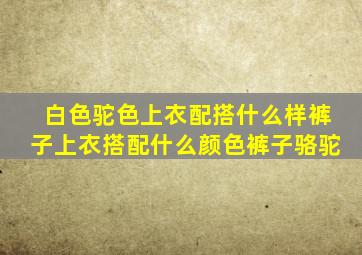 白色驼色上衣配搭什么样裤子上衣搭配什么颜色裤子骆驼