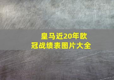 皇马近20年欧冠战绩表图片大全