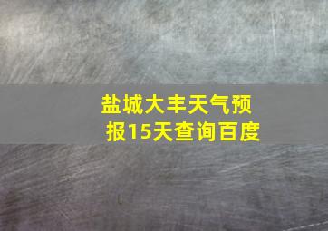 盐城大丰天气预报15天查询百度