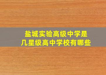 盐城实验高级中学是几星级高中学校有哪些