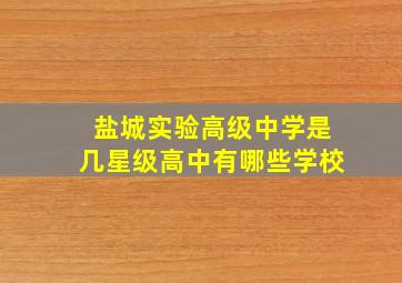 盐城实验高级中学是几星级高中有哪些学校