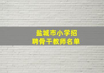 盐城市小学招聘骨干教师名单