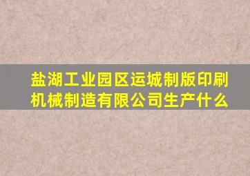 盐湖工业园区运城制版印刷机械制造有限公司生产什么