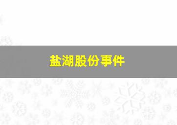 盐湖股份事件