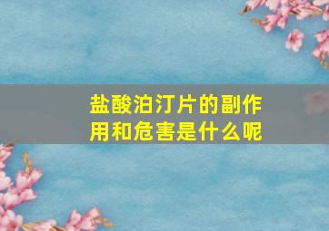 盐酸泊汀片的副作用和危害是什么呢