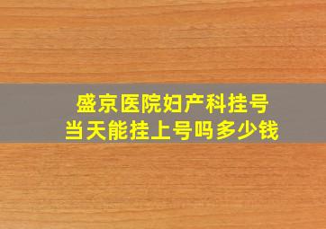 盛京医院妇产科挂号当天能挂上号吗多少钱