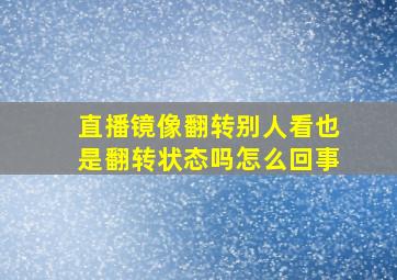 直播镜像翻转别人看也是翻转状态吗怎么回事