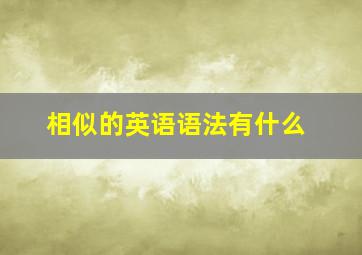 相似的英语语法有什么