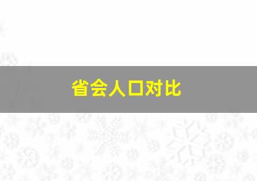 省会人口对比