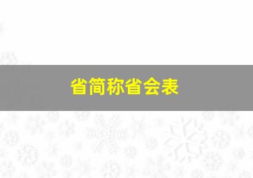 省简称省会表