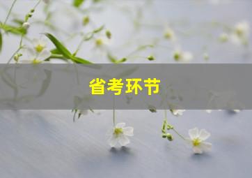 省考环节