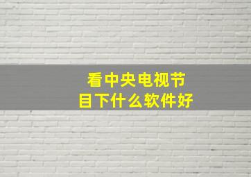 看中央电视节目下什么软件好