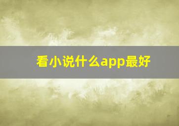 看小说什么app最好