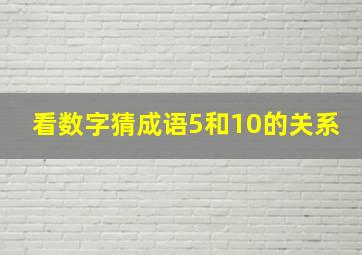 看数字猜成语5和10的关系