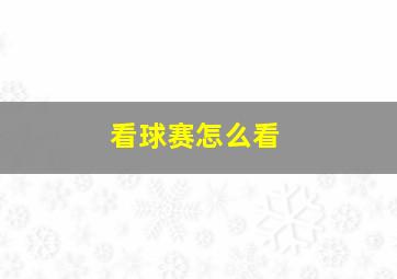 看球赛怎么看