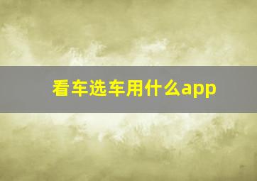 看车选车用什么app