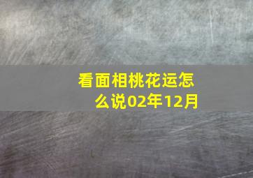 看面相桃花运怎么说02年12月