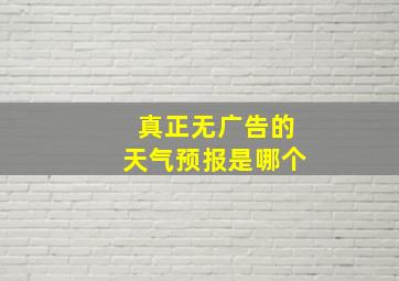 真正无广告的天气预报是哪个