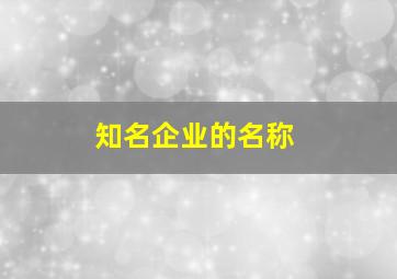 知名企业的名称