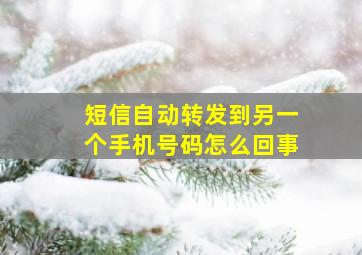 短信自动转发到另一个手机号码怎么回事