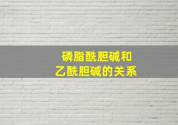 磷脂酰胆碱和乙酰胆碱的关系