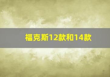 福克斯12款和14款