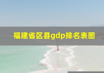 福建省区县gdp排名表图