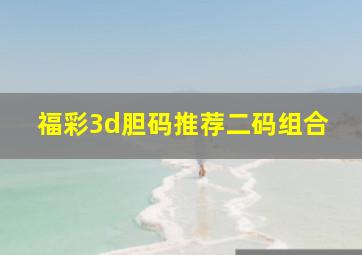 福彩3d胆码推荐二码组合