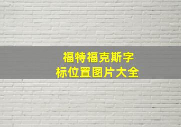 福特福克斯字标位置图片大全