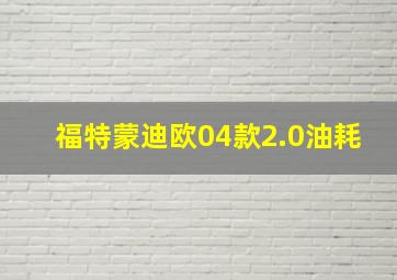 福特蒙迪欧04款2.0油耗