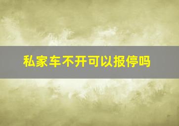 私家车不开可以报停吗