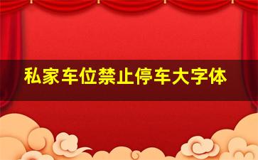 私家车位禁止停车大字体