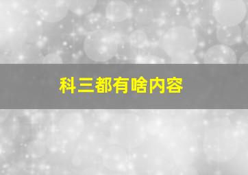 科三都有啥内容