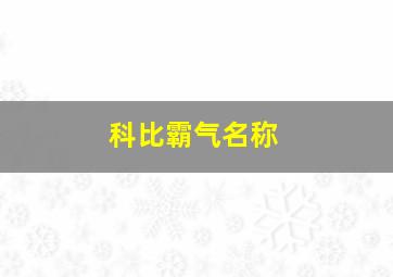 科比霸气名称