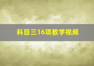 科目三16项教学视频