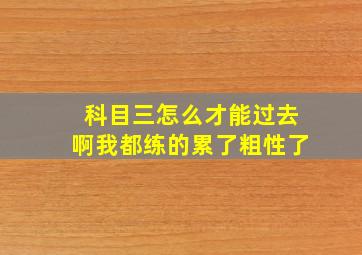 科目三怎么才能过去啊我都练的累了粗性了