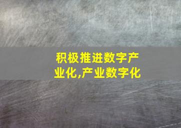 积极推进数字产业化,产业数字化