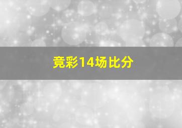 竞彩14场比分