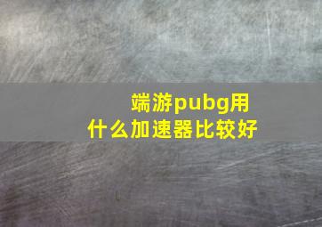 端游pubg用什么加速器比较好