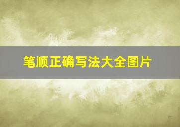 笔顺正确写法大全图片