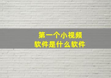 第一个小视频软件是什么软件