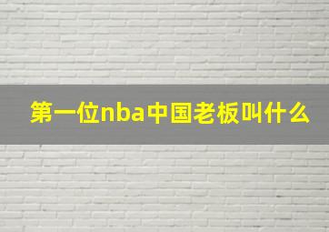 第一位nba中国老板叫什么