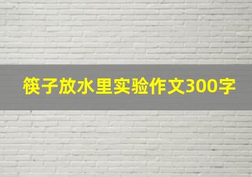 筷子放水里实验作文300字