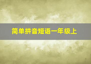 简单拼音短语一年级上