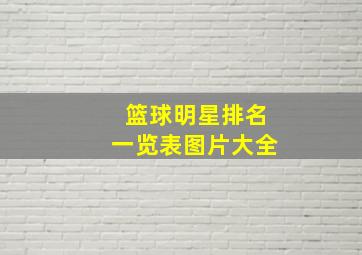 篮球明星排名一览表图片大全