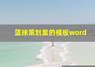 篮球策划案的模板word