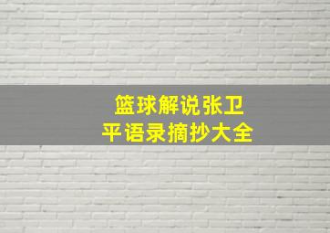 篮球解说张卫平语录摘抄大全